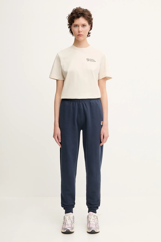 Maison Kitsuné pantaloni tuta Fox Head Patch MW01109KM0001 blu navy