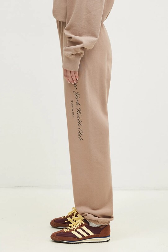Sporty & Rich pantaloni de trening din bumbac NY Health Club PA036512043BE05 bej AW24
