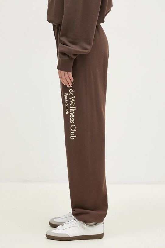 Sporty & Rich pantaloni della tuta di cotone H&W Crest PA036512242BR03 marrone AW24
