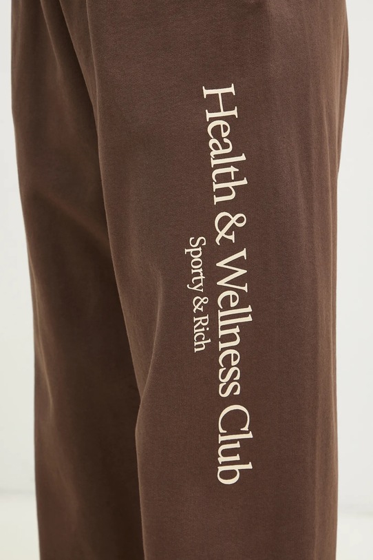 Sporty & Rich pantaloni della tuta di cotone H&W Crest marrone PA036512242BR03
