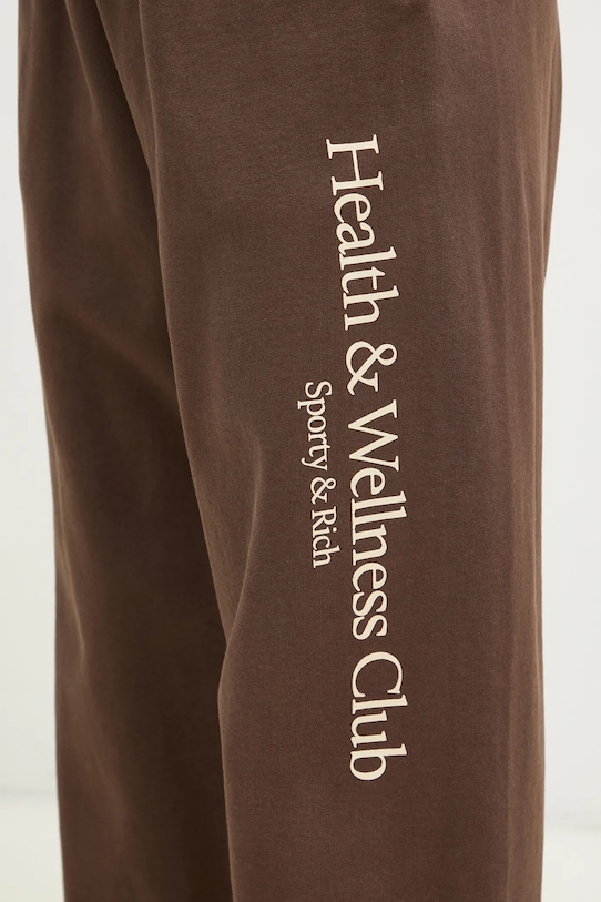Sporty & Rich pantaloni della tuta di cotone H&W Crest marrone PA036512242BR03