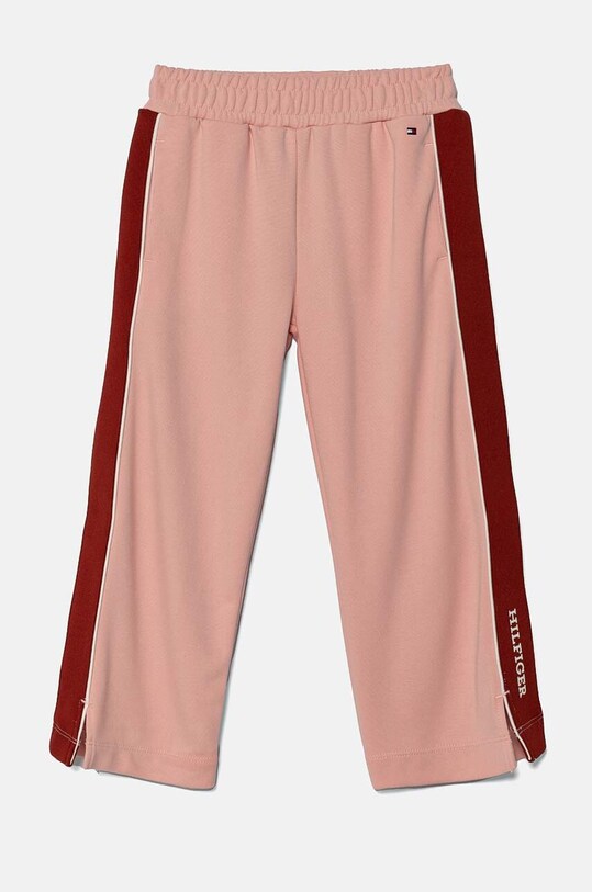 Tommy Hilfiger spodnie dresowe dziecięce RWB TAPE aplikacja różowy KG0KG08109.9BYH.98.122
