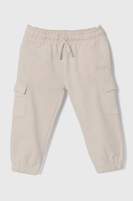 Detské bavlnené tepláky Guess bavlna béžová K4YQ12.KA6R3.9BYH