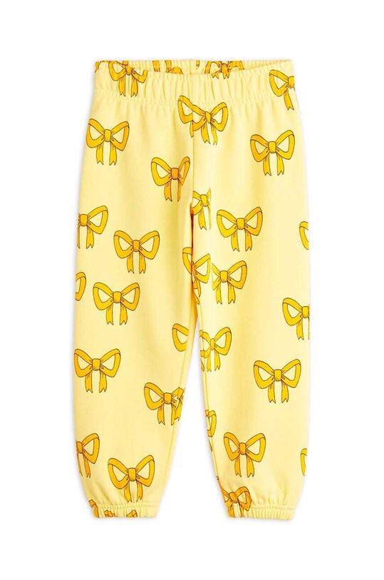 Детские хлопковые штаны Mini Rodini Bow 2473013323 жёлтый AW24