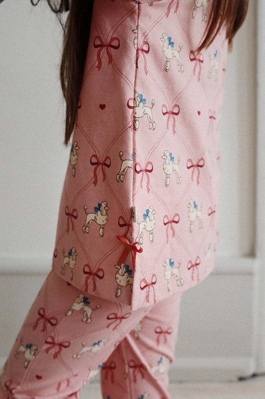 Konges Sløjd spodnie dziecięce DREY SLIT PANTS GOTS KS101489 różowy