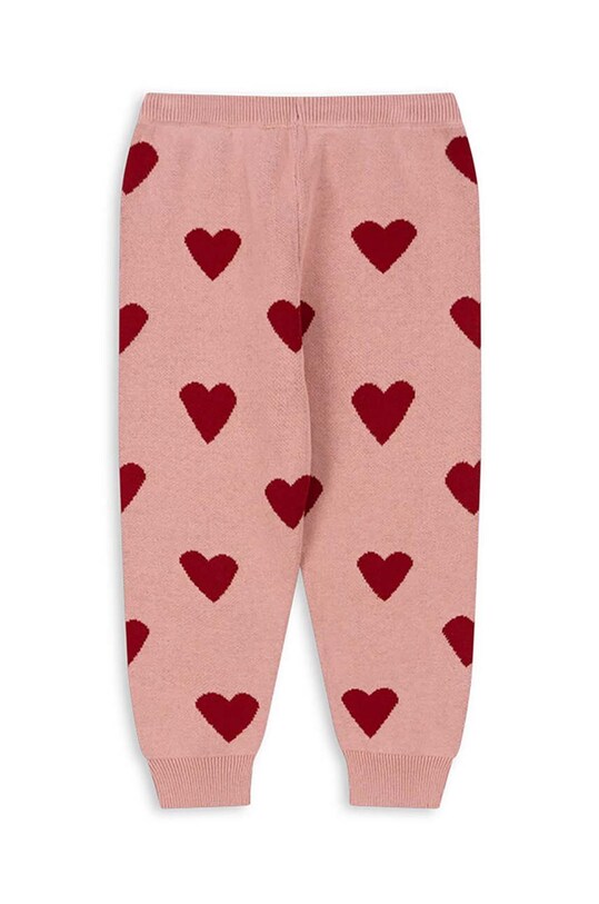 Konges Sløjd pantaloni de trening din bumbac pentru copii LAPIS KNIT PANTS KS101555.G roz AW24
