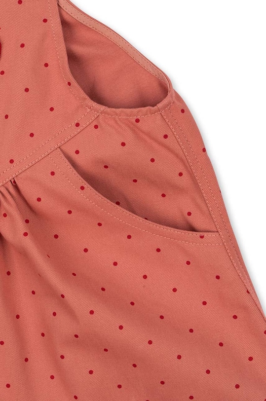 Dětské kalhoty na šle Konges Sløjd NOLA HEART OVERALLS GOTS KS101633 růžová