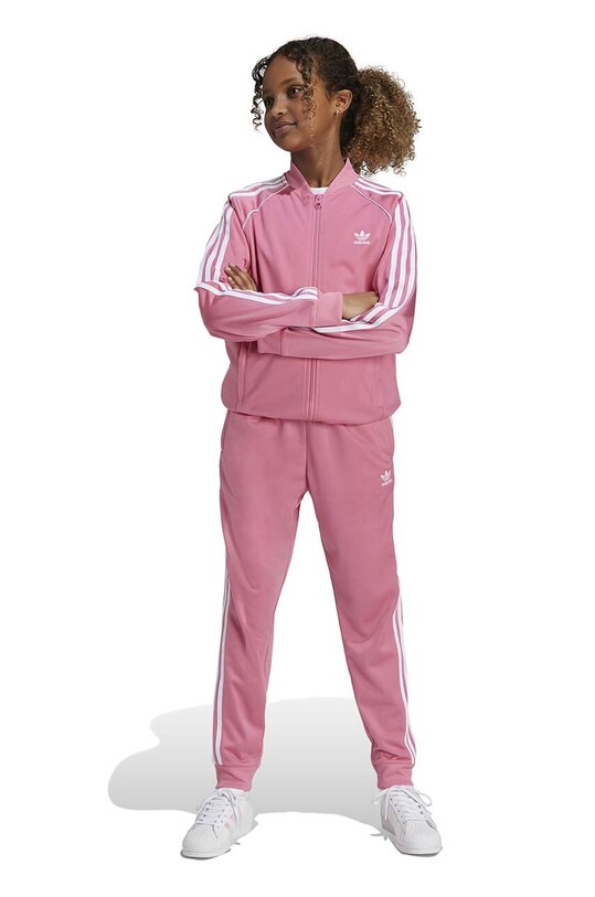 Дитячі спортивні штани adidas Originals SST TRACK PANTS трикотаж рожевий IY7462