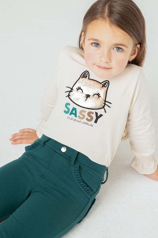 Mayoral pantaloni de bumbac pentru copii turcoaz 511.6H.Mini.9BYH
