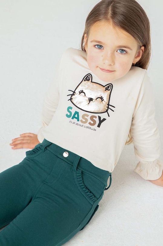 Dětské bavlněné kalhoty Mayoral tyrkysová 511.6H.Mini.9BYH