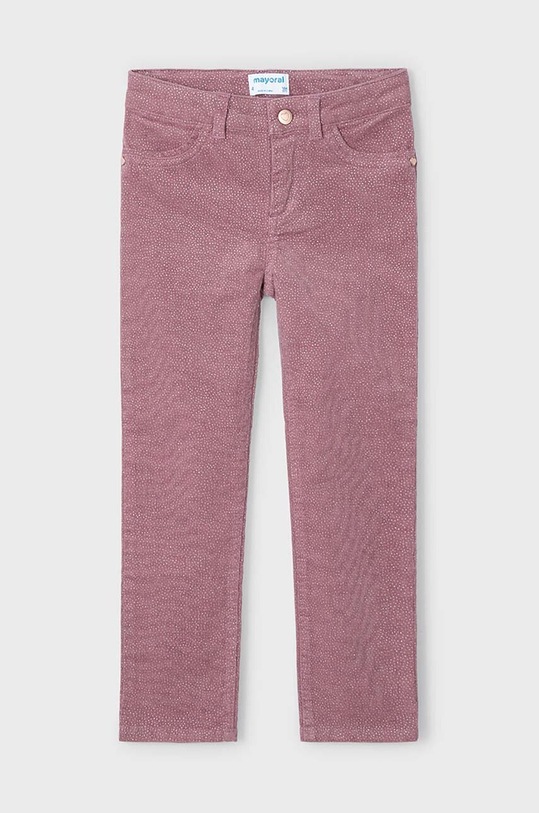 Mayoral spodnie sztruksowe dziecięce z elastanem różowy 4548.6E.Mini.9BYH