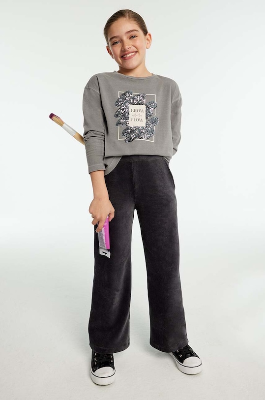 Dječje samtane hlače Mayoral pletivo siva 7549.8F.Junior.9BYH