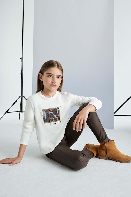 Mayoral spodnie dziecięce tkanina brązowy 7750.8D.Junior.9BYH