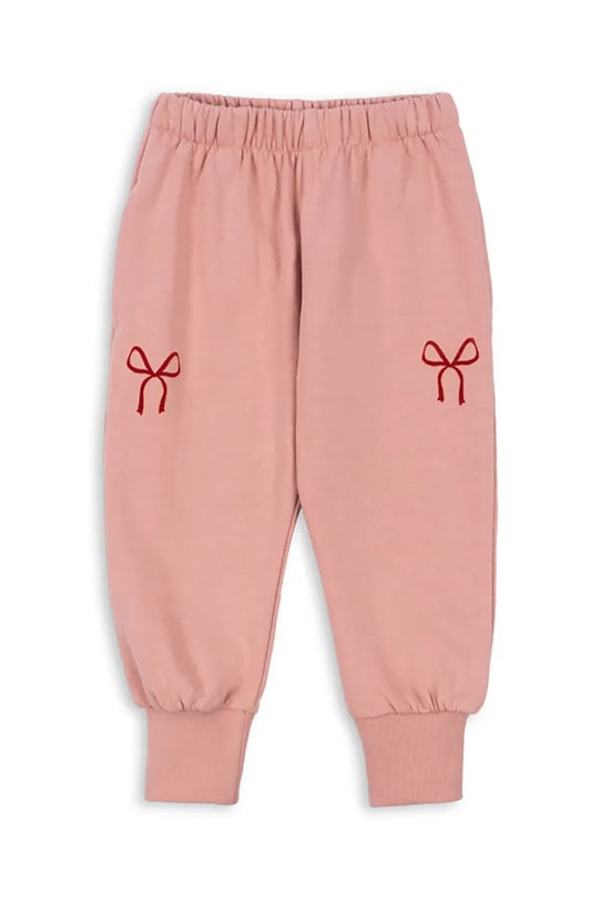 Konges Sløjd spodnie dresowe bawełniane dziecięce LOUPY LOU SWEAT PANTS GOTS nadruk różowy KS102027.G