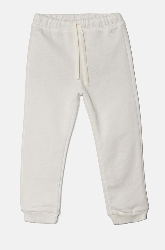 Detské bavlnené tepláky United Colors of Benetton bavlna biela 3J70GF01N.G.P.Seasonal