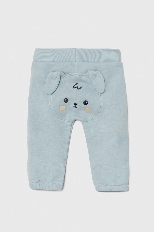 United Colors of Benetton pantaloni de trening din bumbac pentru bebeluși bumbac turcoaz 3J70AF01T.W.Seasonal