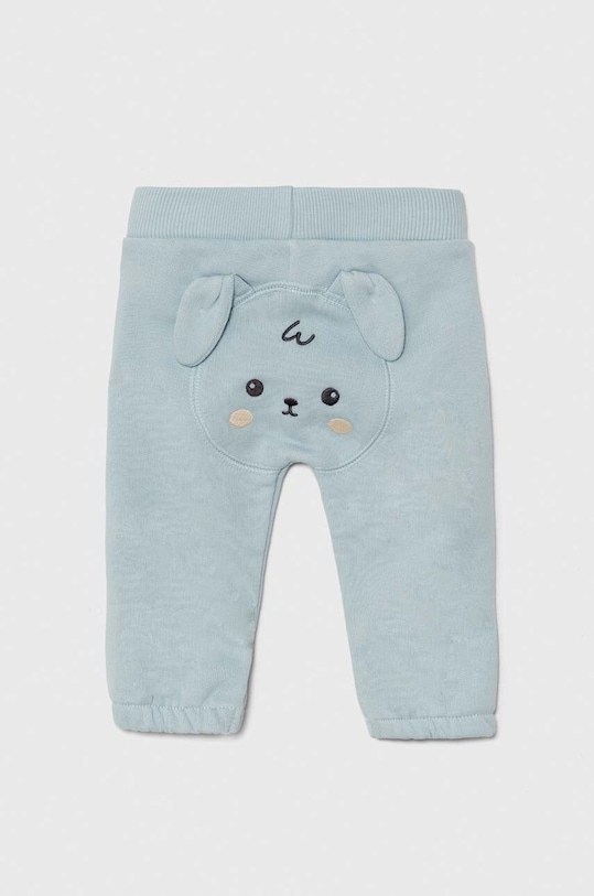 Бавовняні штани для немовлят United Colors of Benetton аплікація бірюзовий 3J70AF01T.W.Seasonal