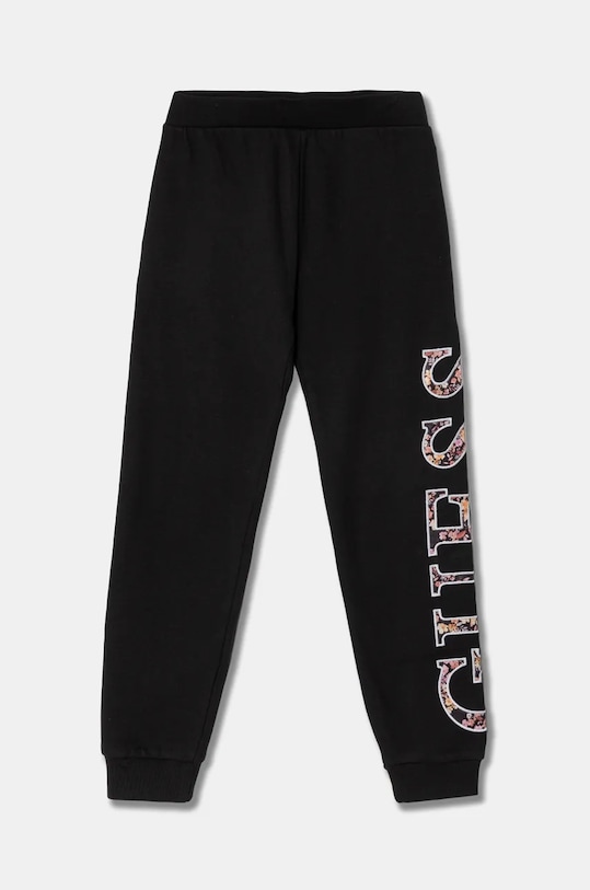 Dětské bavlněné tepláky Guess pletenina černá J4BQ11.KAX73.9BYH