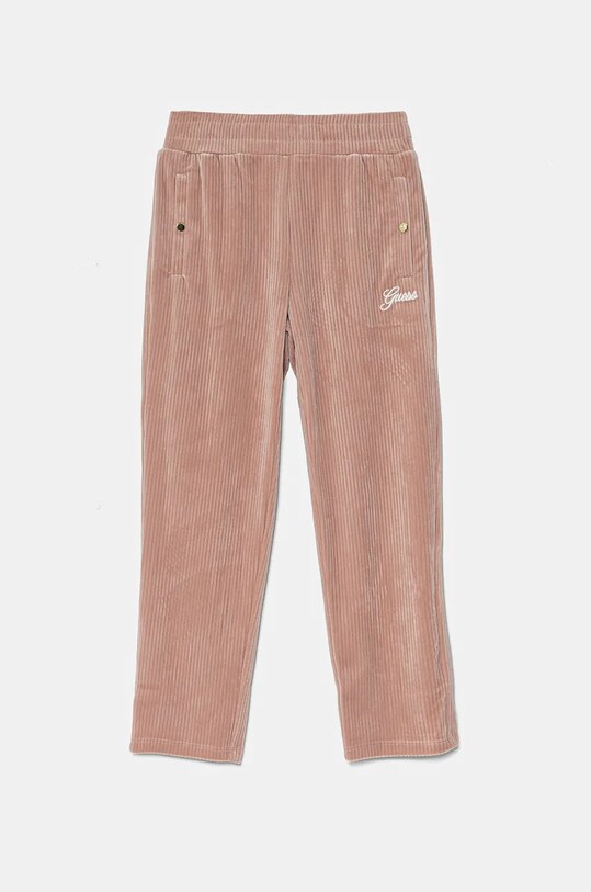 Guess pantaloni de trening din velur pentru copii tricotaj roz J4BQ13.KCH92.9BYH