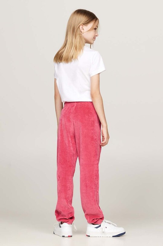 Дитячі спортивні штани Tommy Hilfiger TH SCRIPT VELOUR PANT KG0KG08221.9BYH.104.122 бежевий