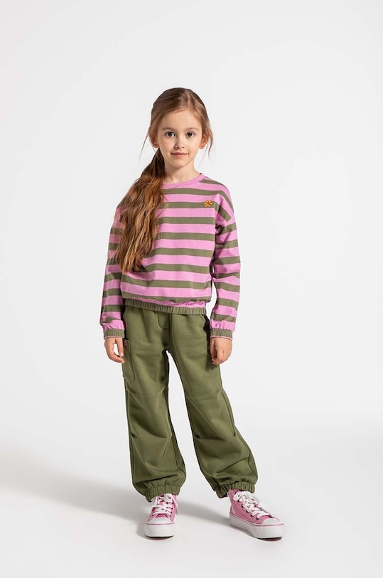 Coccodrillo pantaloni de trening pentru copii tricotaj verde ZC4120201MGK