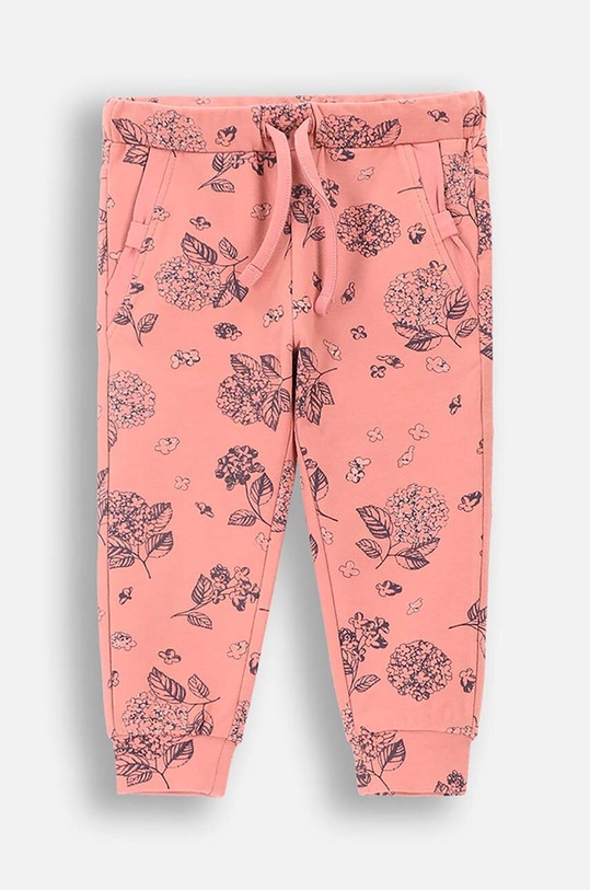 Coccodrillo spodnie dresowe bawełniane niemowlęce wzorzyste różowy ZC4120102FGN