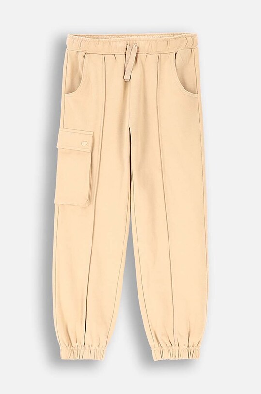 Детски памучен панталон Coccodrillo памук бежов ZC4120101RGJ