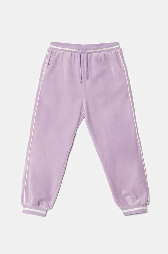 Dětské velurové tepláky United Colors of Benetton pletenina fialová 3UK0CF057.G.Seasonal