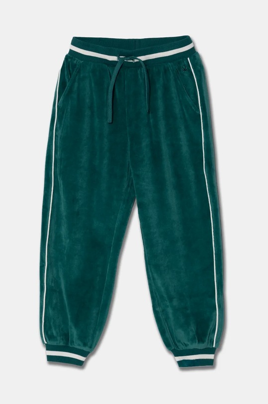 Dětské velurové tepláky United Colors of Benetton pletenina zelená 3UK0CF057.G.Seasonal