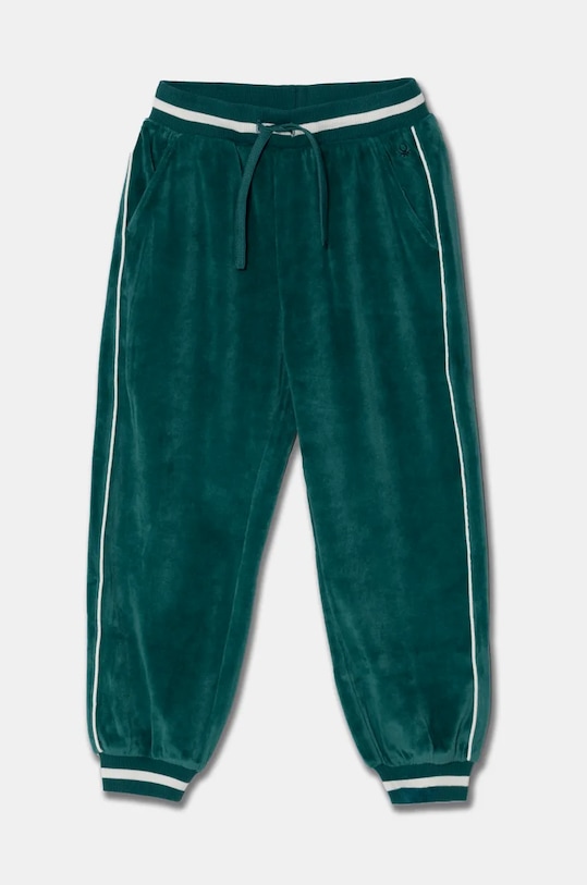 United Colors of Benetton spodnie dresowe welurowe dziecięce dzianina zielony 3UK0CF057.G.Seasonal