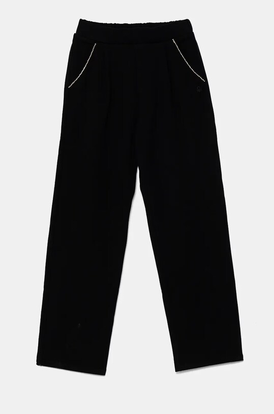 United Colors of Benetton pantaloni de trening pentru copii tricotaj negru 30L3CF05P.G.Seasonal