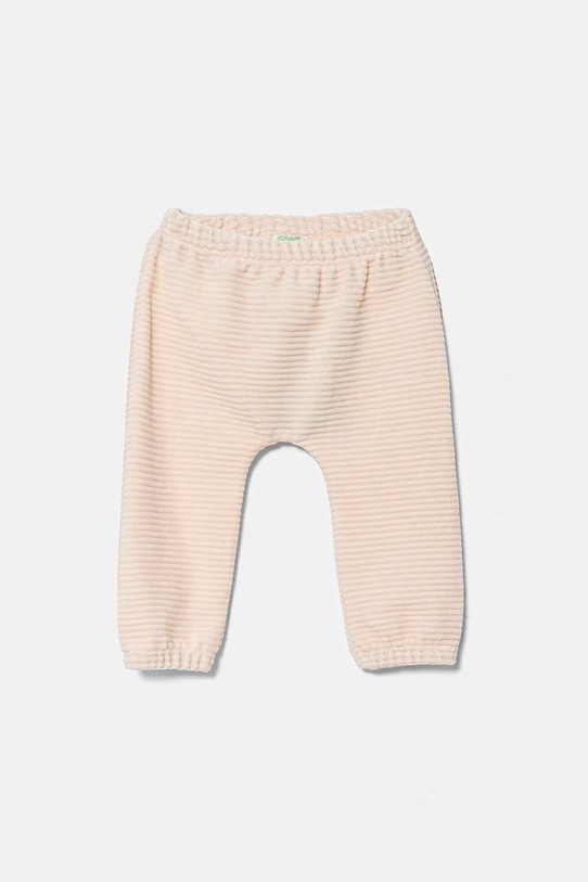 Detské velúrové tepláky United Colors of Benetton 3MCDAF020.G.W.Seasonal béžová AW24