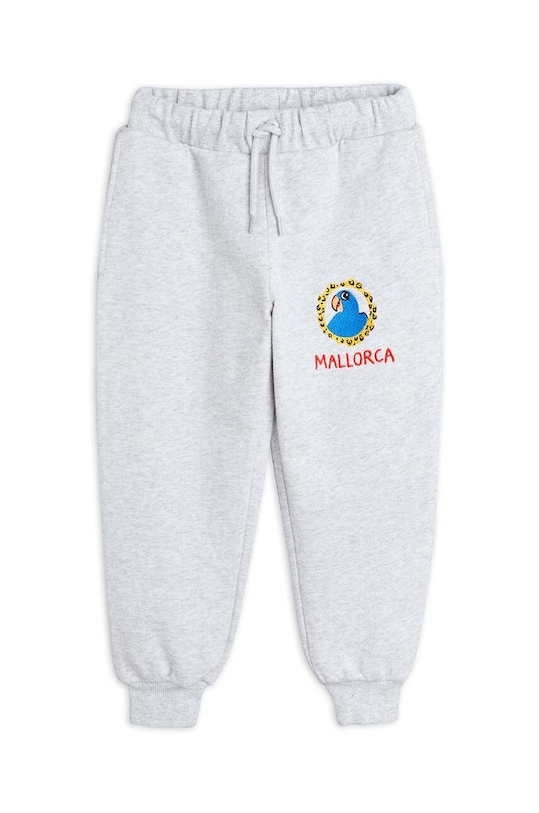 Mini Rodini pantaloni de trening din bumbac pentru copii Parrot 2463011594 gri AW24