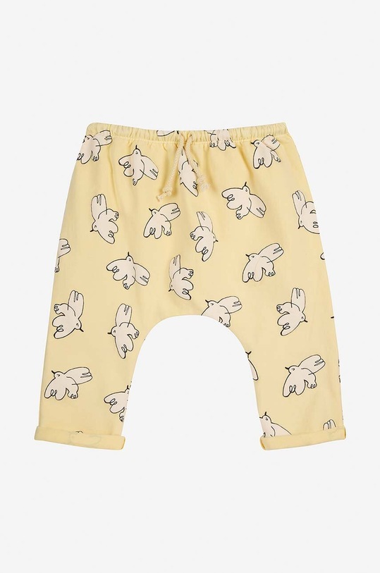 Bobo Choses pantaloni de trening pentru bebeluși Freedom Bird bumbac galben 224AB058