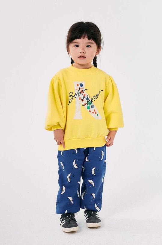 Dětské bavlněné tepláky Bobo Choses Beneath The Moon pletenina modrá 224AC080