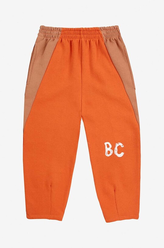 Дитячі бавовняні штани Bobo Choses 224AC084 помаранчевий AW24