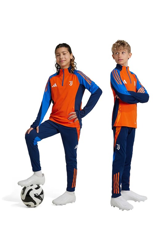 Дитячі спортивні штани adidas Performance JUVE TR PNTY трикотаж темно-синій IS5818