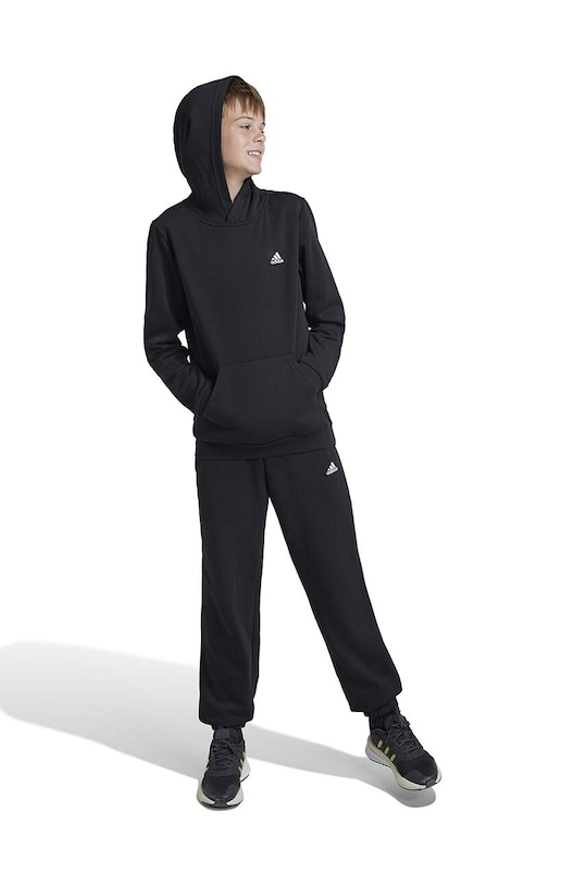 Παιδικό φούτερ adidas J SL FC FL PT πλεκτό ύφασμα μαύρο IV7311