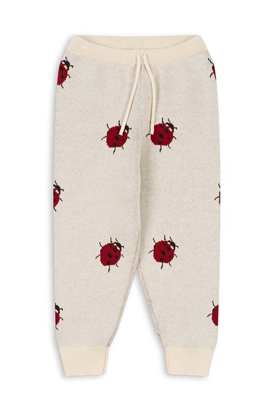 Konges Sløjd gyerek pamut melegítőnadrág LAPIS KNIT PANTS KS101555 bézs AW24
