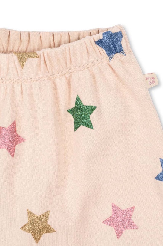 Dětské bavlněné tepláky Konges Sløjd MALLI GLITTER PANTS GOTS KS101595 béžová AW24