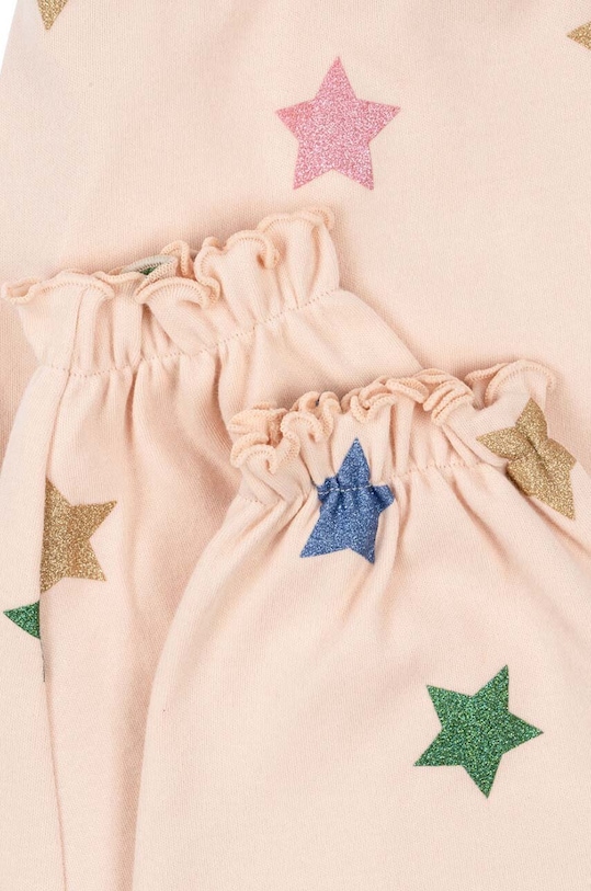CHLAPEC Dětské bavlněné tepláky Konges Sløjd MALLI GLITTER PANTS GOTS KS101595 béžová