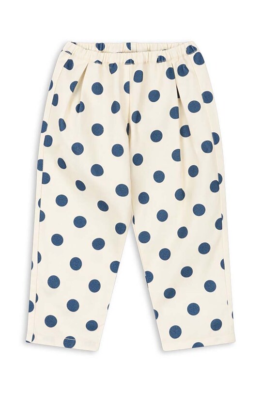 Konges Sløjd pantaloni de bumbac pentru copii NOLA PANTS GOTS bumbac alb KS101636