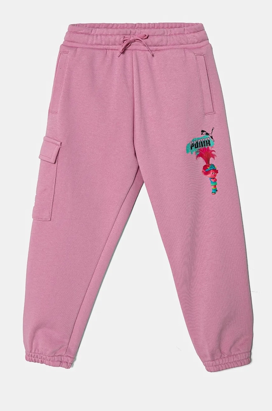 Puma spodnie dresowe dziecięce X TROLLS Cargo Pants TR dzianina różowy 627379