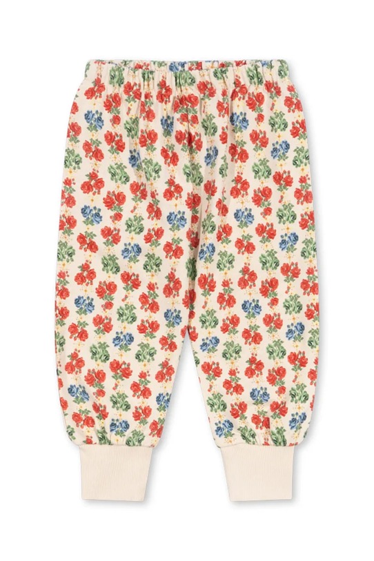 Dětské bavlněné tepláky Konges Sløjd LOUPY LOU SWEAT PANTS GOTS potisk béžová KS102027