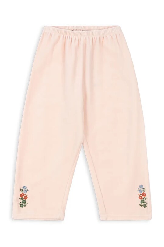 Konges Sløjd spodnie dresowe dziecięce VELOU PANTS GOTS dzianina beżowy KS102133