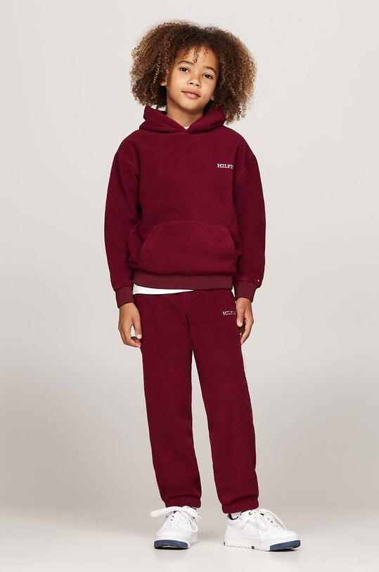 Дитячі спортивні штани Tommy Hilfiger U POLAR FLEECE SWEATPANTS трикотаж бордо KS0KS00583.9BYH.