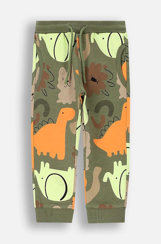 Coccodrillo pantaloni de trening din bumbac pentru copii tricotaj verde ZC4120102SBN