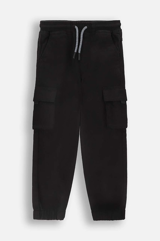 Детски памучен спортен панталон Coccodrillo ZC4119101WBK черен AW24