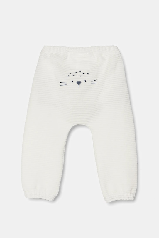 Nohavice pre bábätká United Colors of Benetton pletenina biela 3MCDAF020.W.Seasonal