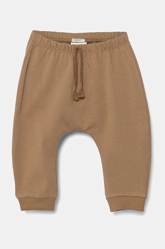 Donji dio trenirke za bebe United Colors of Benetton pletivo smeđa 35Q2AF023.W.Seasonal